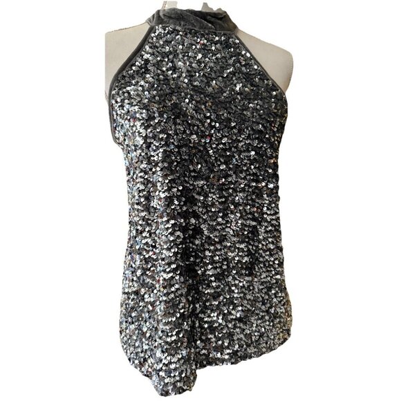 Cable & Gage Top Sequin Halter Top Size Medium Evening Party - Picture 1 of 3